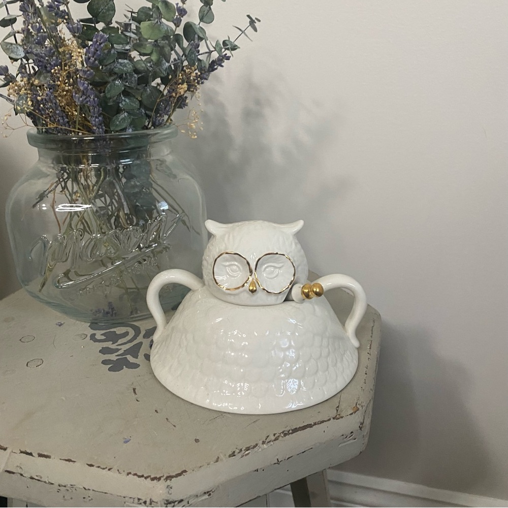[Anthropologie] Wild Masquerade Sugar Bowl Florence Balducci Owl Ceramic
